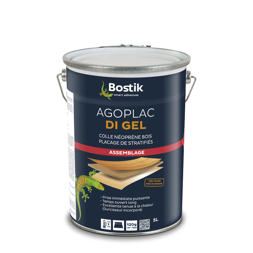 Colle néprène gel AGOPLAC DI GEL Ambré - 5L - BOSTIK - 30604789