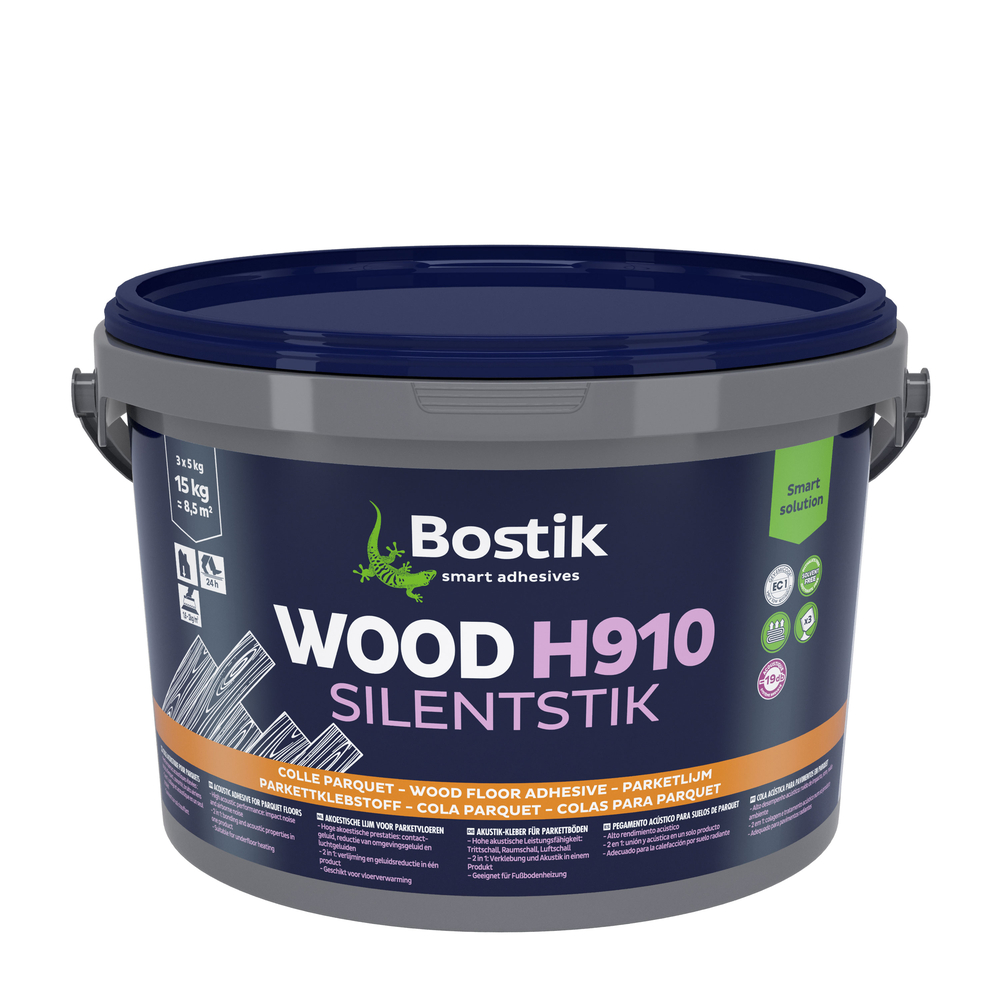 Colle acoustique pour parquets Wood H910 Silentstik - Crème 15kg - BOSTIK - 30618143