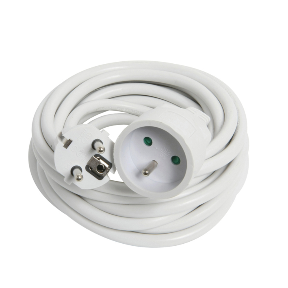 PROLONGATEUR 2P+T 16A 3G1,5 MM² HO5VV-F 5M BLANC - DEBFLEX - 335551