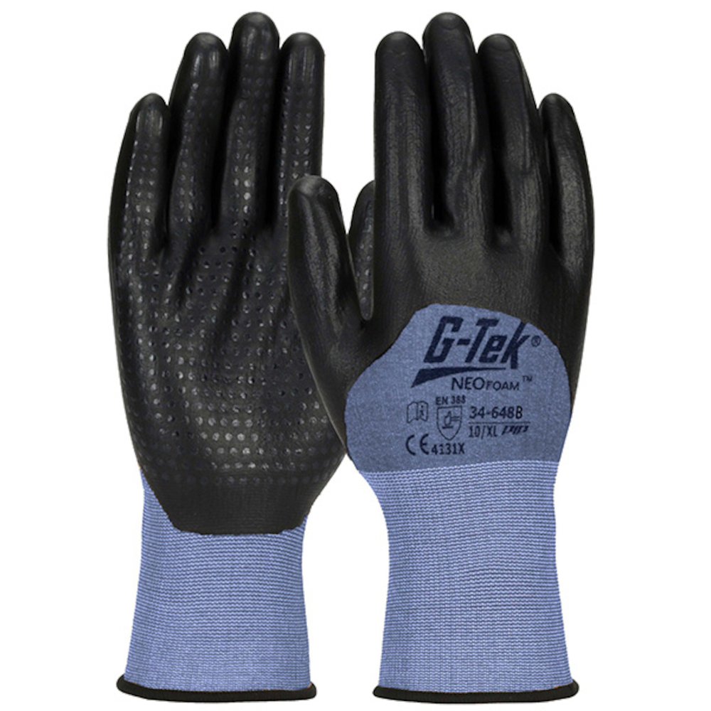 Gants doublure nylon enduction neofoam bleu acier - Lot de 12 - G-TEK - 34-648B