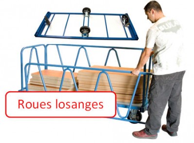 Chariot 1200 kg 1600 x 800 mm 2 dossiers et 2 ridelles tube FIMM - 800007216