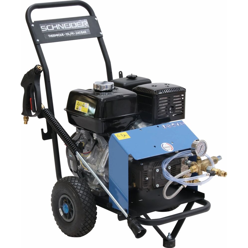 Nettoyeur HP eau froide moteur thermique OHV 15 l/min 240 bar avec flexible 20m - SCHNEIDER NHP - 50033
