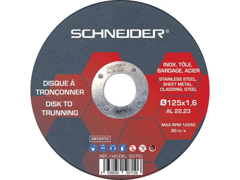 BT 25 DISQUE TRONCONNAGE INOX 125X1.6X22.23 MP PLAT SCHNEIDER - SCHNEIDER - 50710