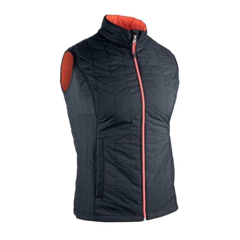 Doudoune femme sans manches reversible GREENLAND ROUGE NOIR - LMA LEBEURRE - 5087