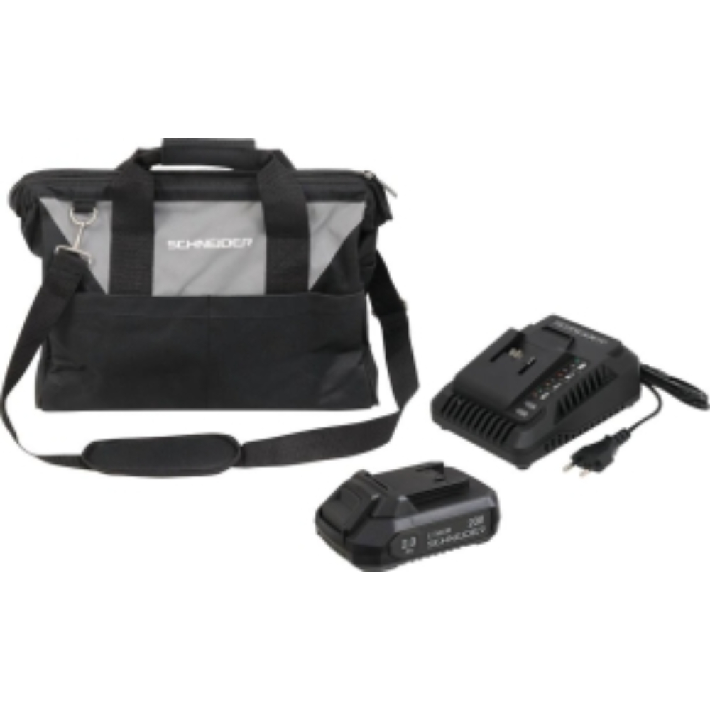 PACK BATTERIE 2AH + CHARGEUR + SAC DE RANGEMENT - SCHNEIDER ELECTRO - 50908