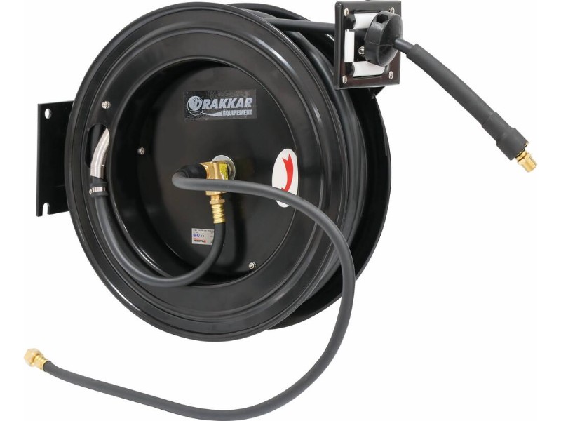 Enrouleur automatique 20m métallique tuyau d'air caoutchouc 20 bar 10x17mm DRAKKAR EQUIPEMENT - 51324