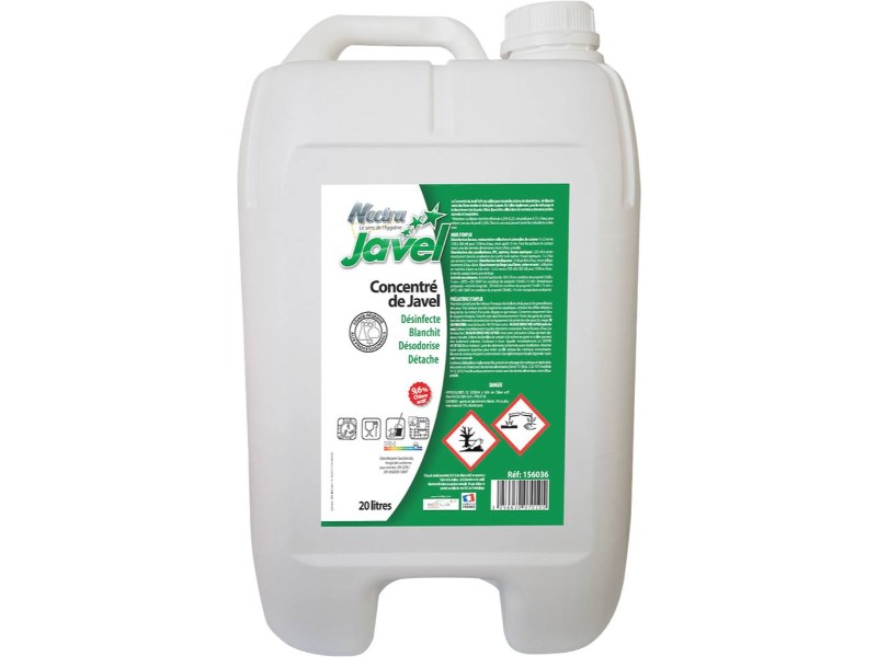 Extrait de javel à 9,6% concentration active 36° bidon de 20L - 58202