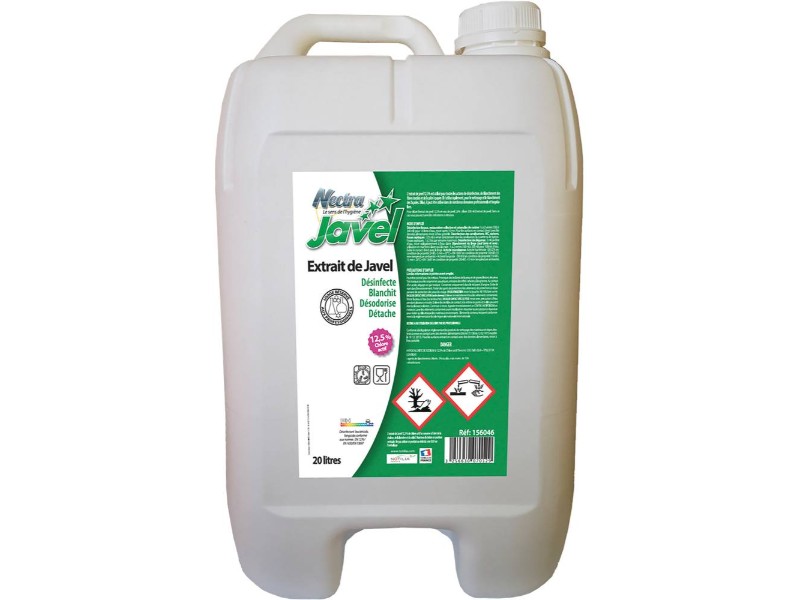 Extrait de javel à 12,5% concentration active 48° bidon de 20L - 58204