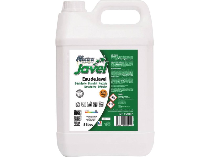 Bidon 5l javel concentration 2 6 (9 degres) NECTRA - 58212