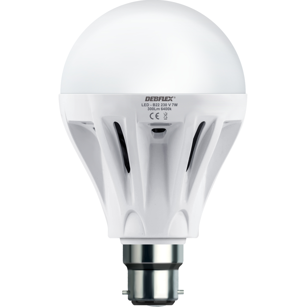 AMPOULE A80 ANTI COUPURE VERRE BLANC B22 7W 6400K 300LM - DEBFLEX - 600033