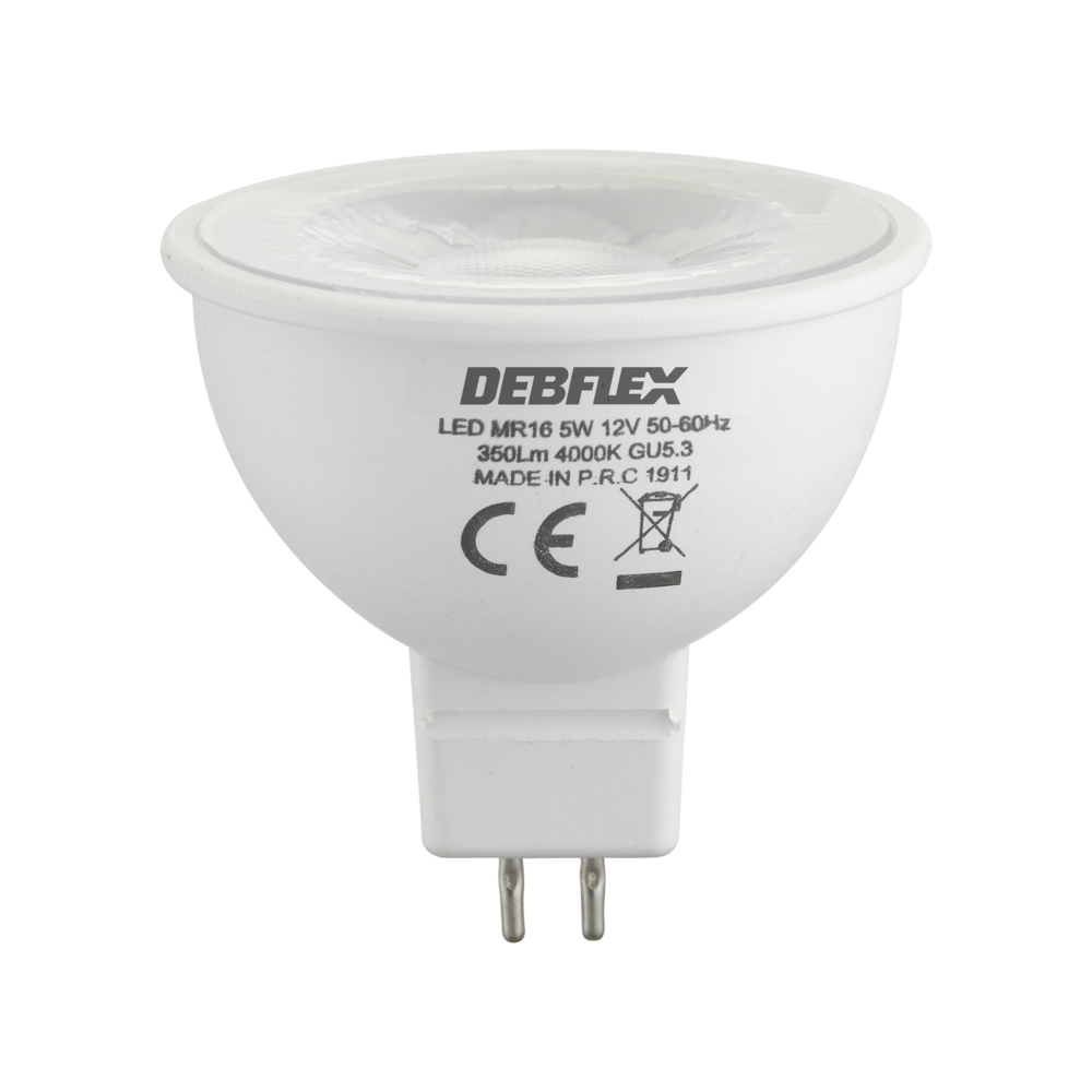 AMPOULE SPOT MR16 VERRE TRANSPARENT GU5.3 5W 4000K 400LM - DEBFLEX - 600469