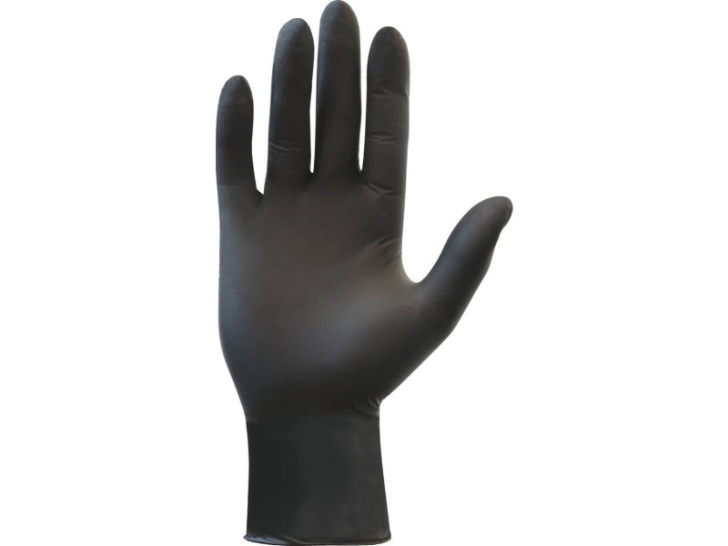 Gant jetable ambidextre nitrile biodégradable 240mm 0,10mm noir T9 - Boîte de 100 - 65025 