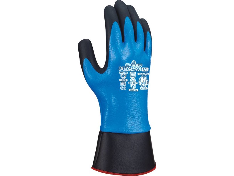 Gants anti coupure enduit nitrile 3/4 dos avec manchette de sécurité SHOWA - 65120