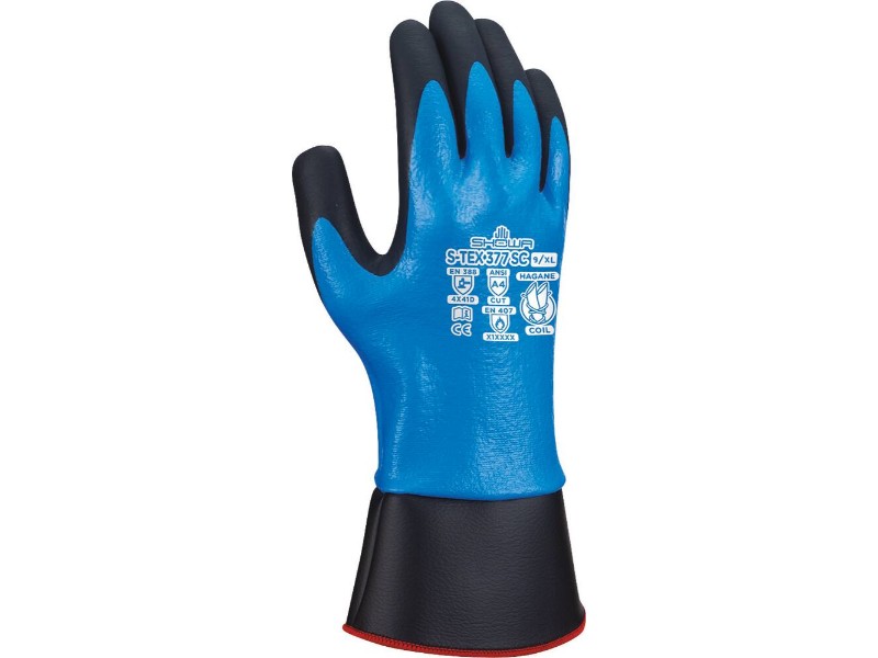 Gants anti coupure enduit nitrile 3/4 dos avec manchette de sécurité SHOWA - 65121