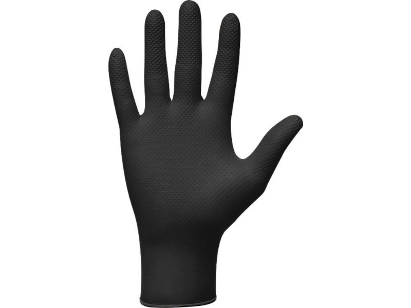 Gants jetables ambidextres nitrile 240mm 0,18mm noir T9 MERCATOR - 65153