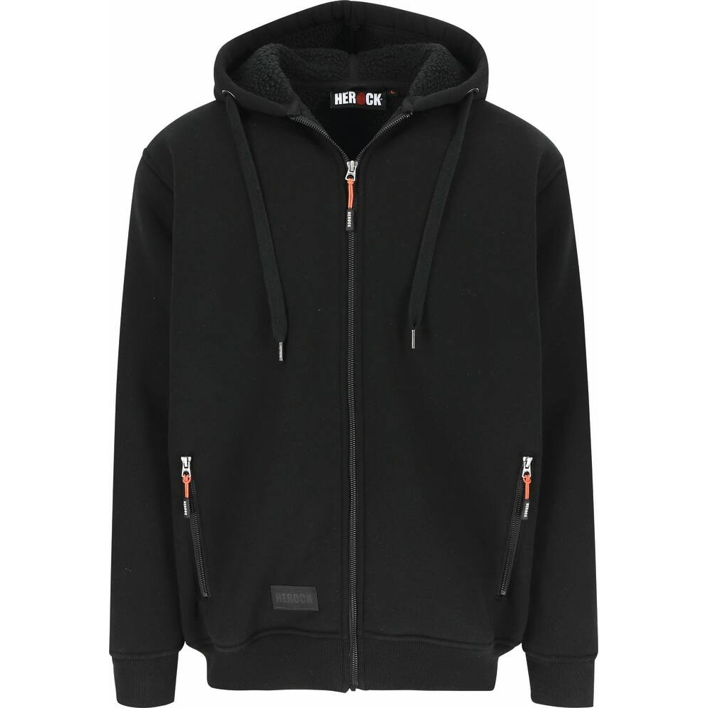 GILET A CAPUCHE POCHES ZIPPEES - NOIR  - HEROCK