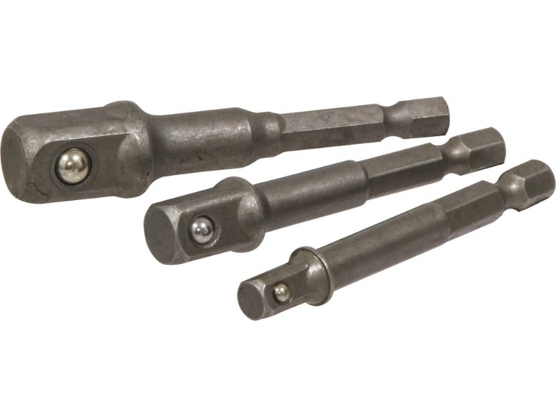 JEU 3 ADAPTATEURS / PORTE DOUILLE POUR VISSEUSE - DRAKKAR TOOLS - 68105