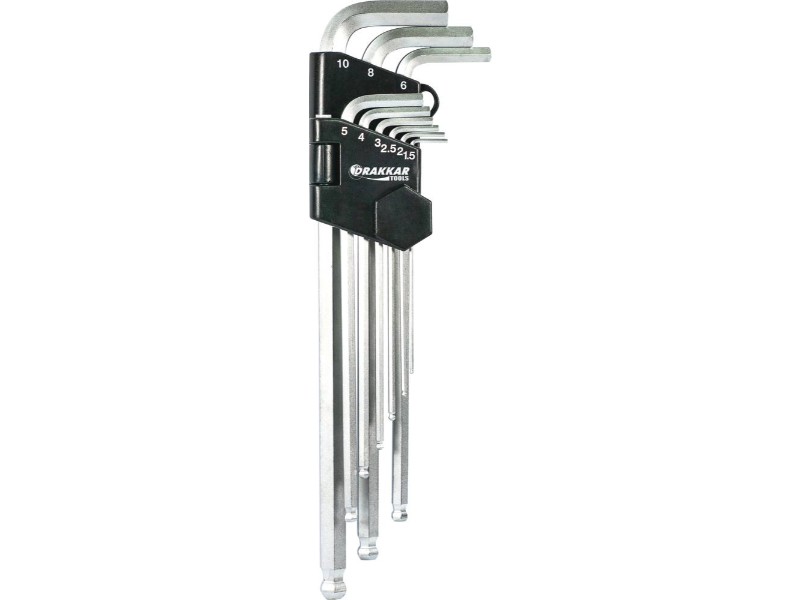 CLÉS MÂLES COUDÉES HEXAGONALES EXTRA LONGUES MAGNETIQUES - 68431
