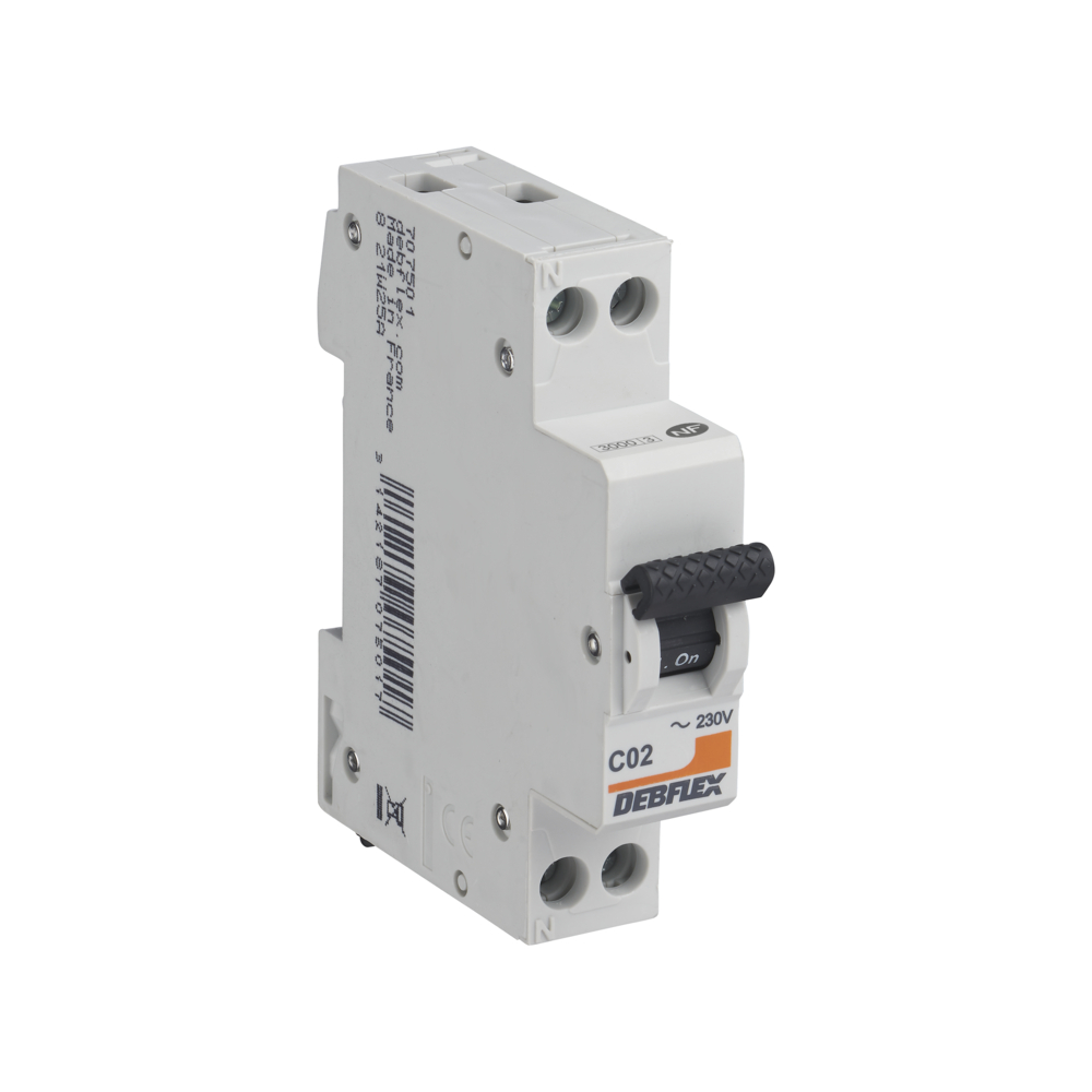 DISJONCTEUR 3KA PHASE+NEUTRE 2A - DEBFLEX - 707501