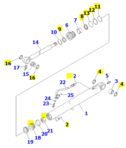 KIT JOINTS VERIN DE GODET - KOMATSU - 707-98-13990
