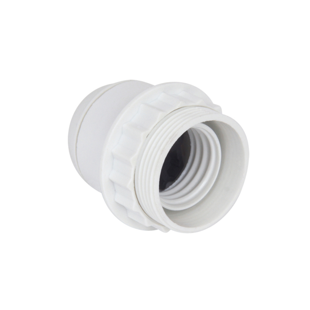 DOUILLE E27 1/2 FILETEE PLASTIQUE BLANC - DEBFLEX - 712690