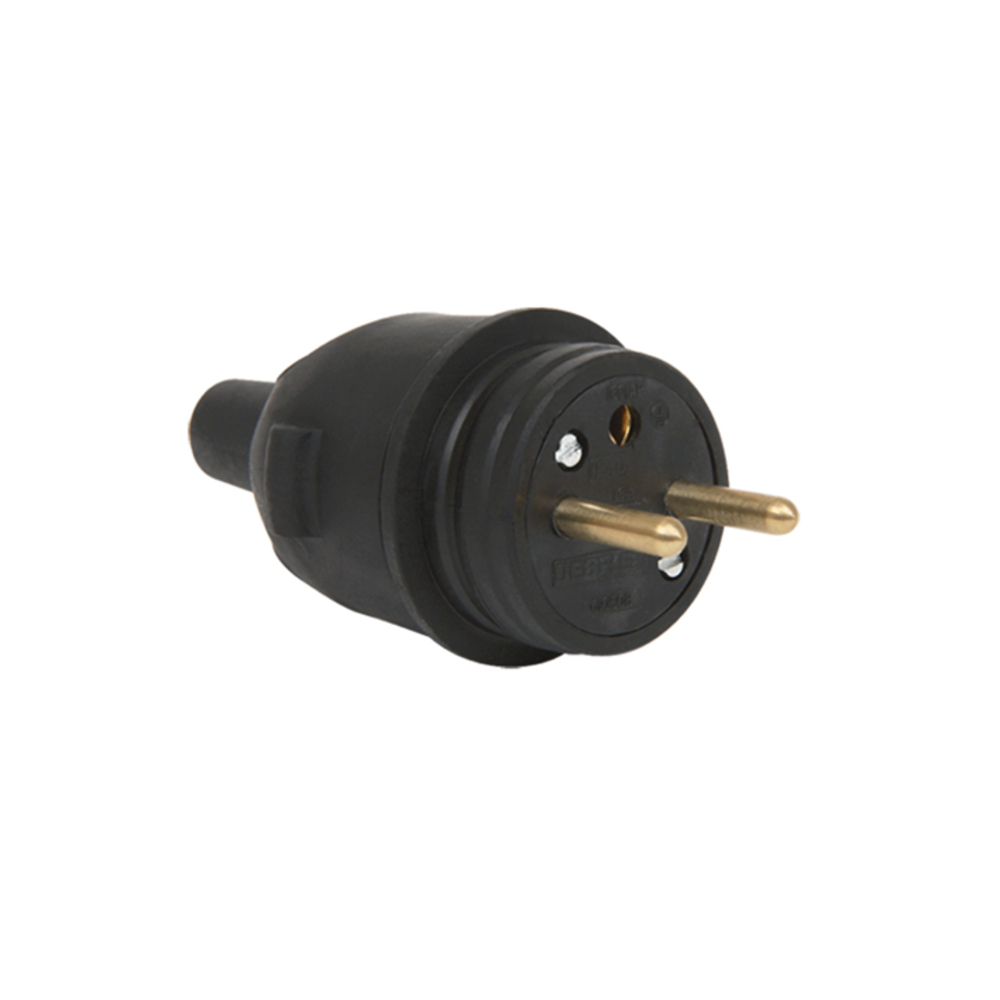 FICHE MALE ETANCHE 2P+T 16A DROITE NOIR - DEBFLEX - 713200