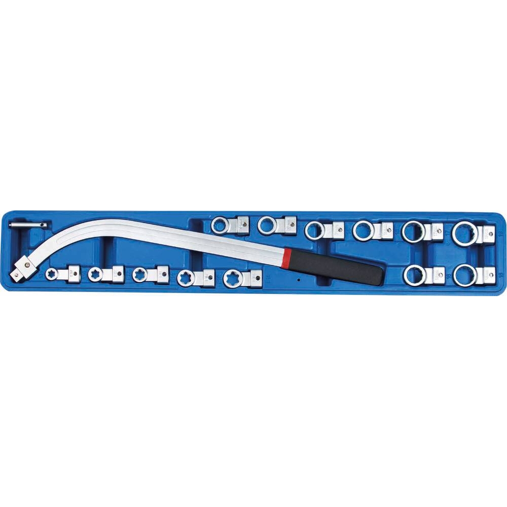 CLÉ DE TENSION DE COURROIE À TÊTES INTERCHANGEABLES - COFFRET DE 15 PCS - STILKER - 71502