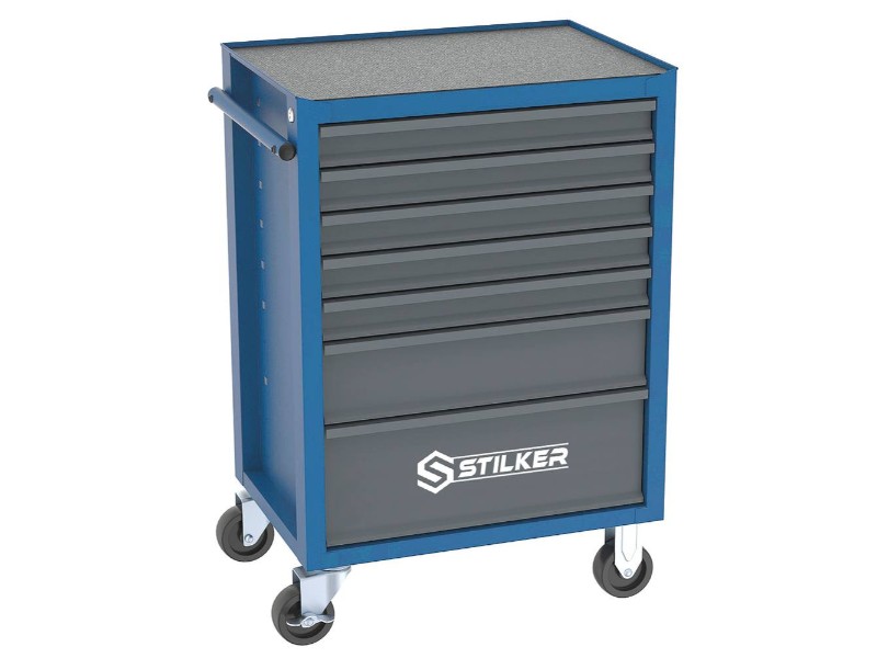 Servante d'atelier 7 tiroirs bleu/gris 675x450x900mm STILKER - 72517