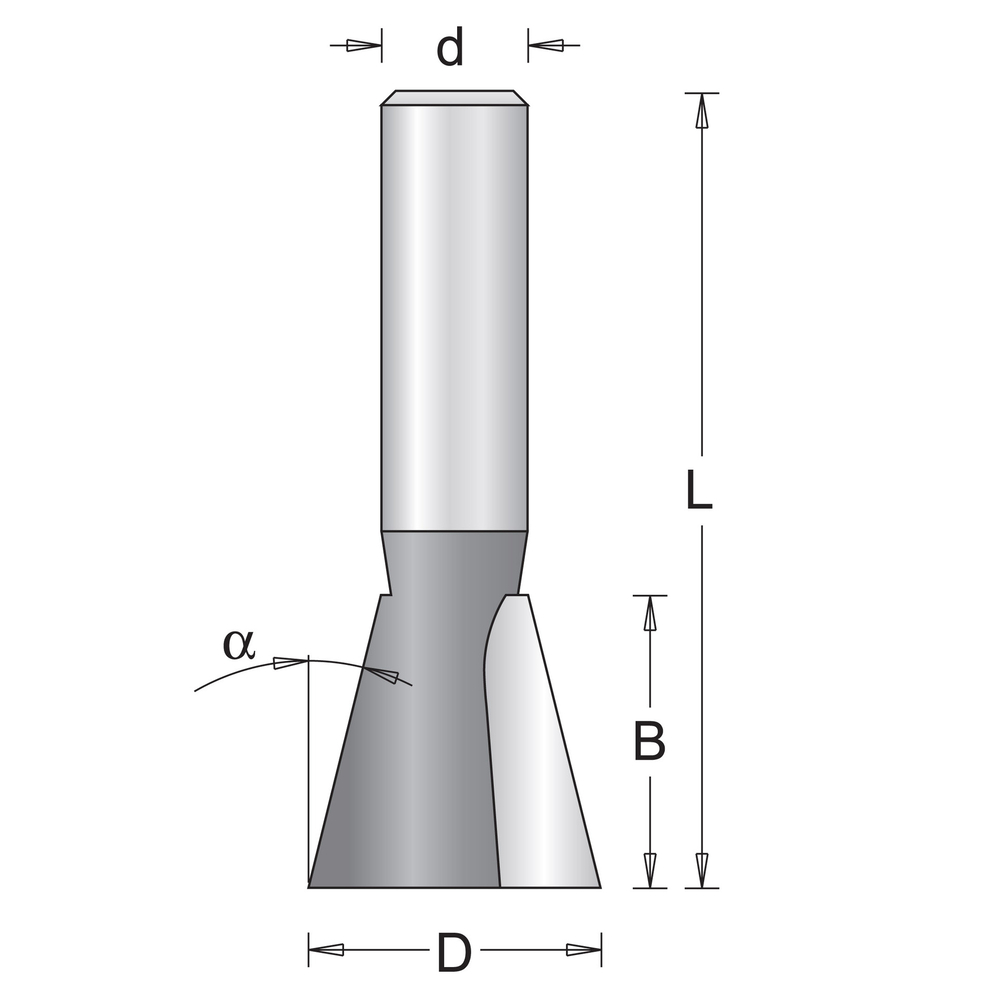 8 mm fraise à queue d'aronde 12.7 x 49 x 14 mm - HIKOKI - 754089