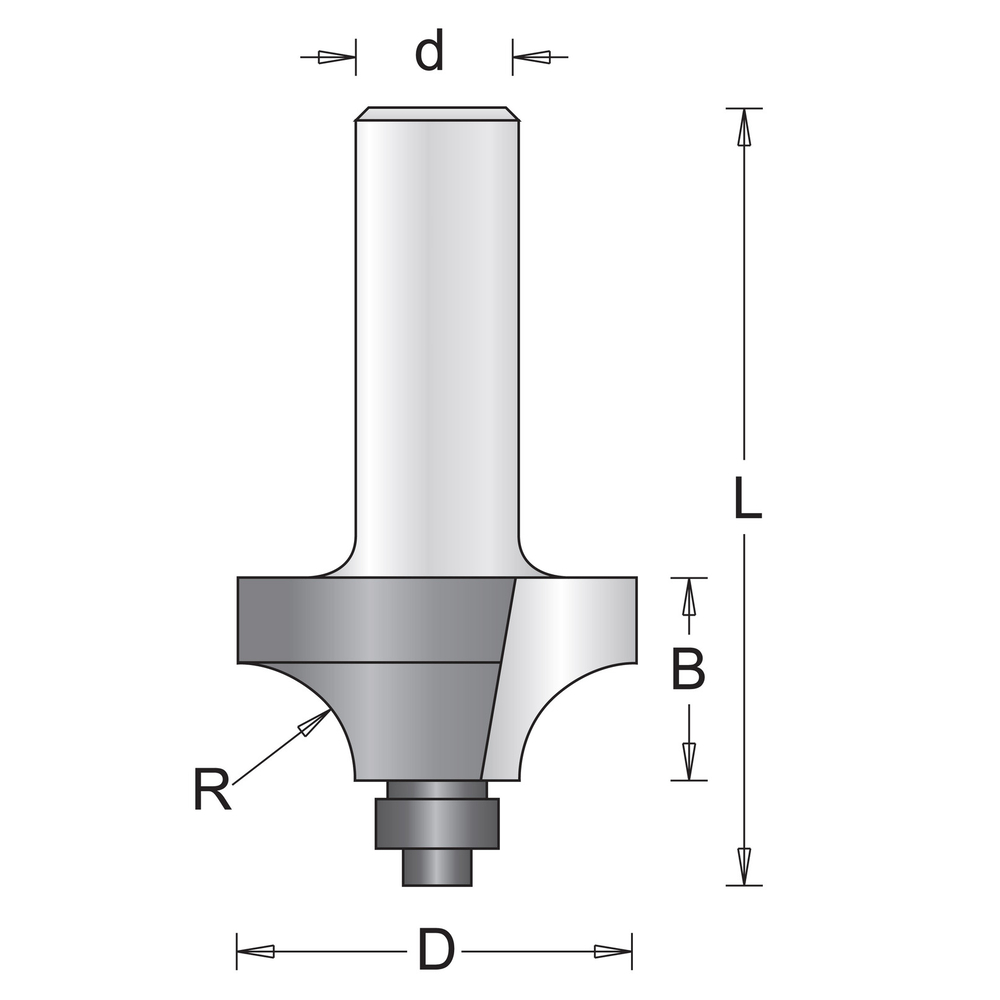 8 mm fraise à arrondir avec roulement 31.8 x 52 x 9.5 mm - HIKOKI - 754106