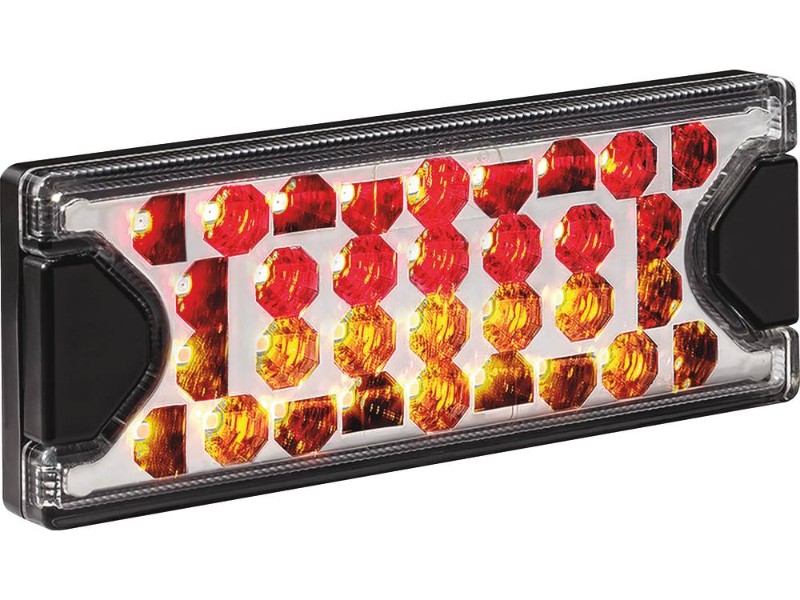 Feu arrière rectangle led 12/24v 3 fonctions 150x59mm ASPOCK - 79544