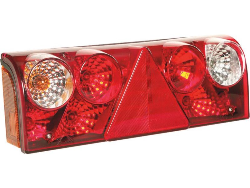 Feu arrière rectangle 12v 6 fonctions avec connecteur ass2 ASPOCK - 79568
