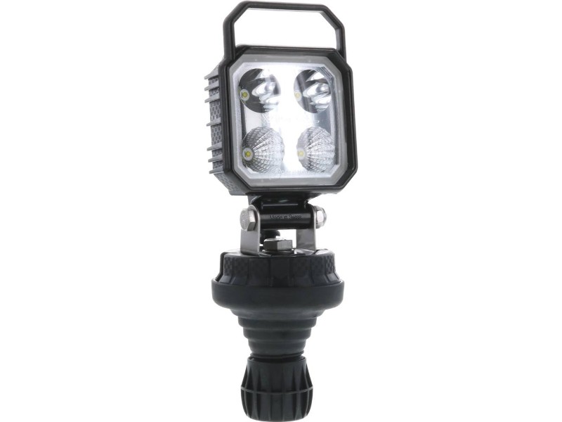 Phare travail carré led 10/30v 9w 1000 lumens sur support flexible/ boîtier carbone/poignée CEA - 79735