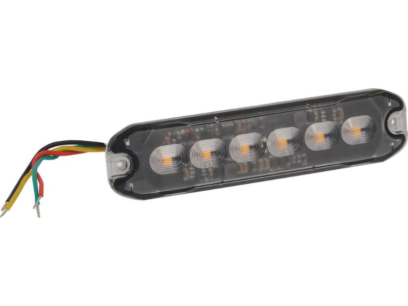 Feu de pénétration 6 LED 12/24V orange extra plat SODIFLASH - 79984