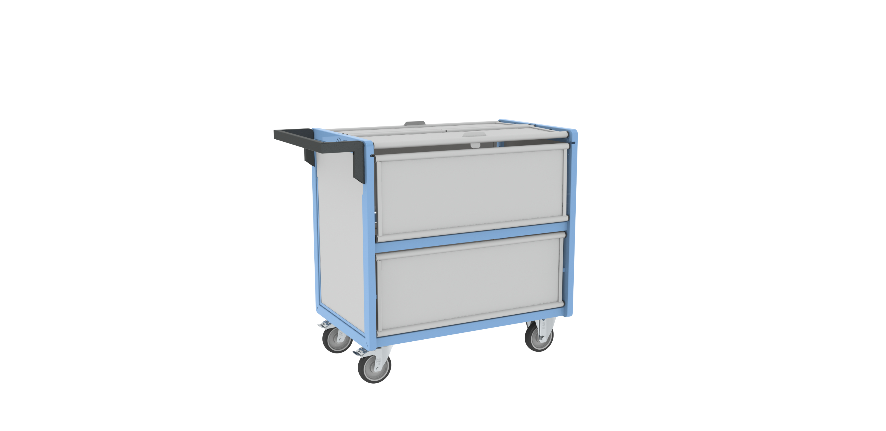 Chariot conteneur plaque alvéolaire avec toit 850x500 mm 250 kg - FIMM - 800726114