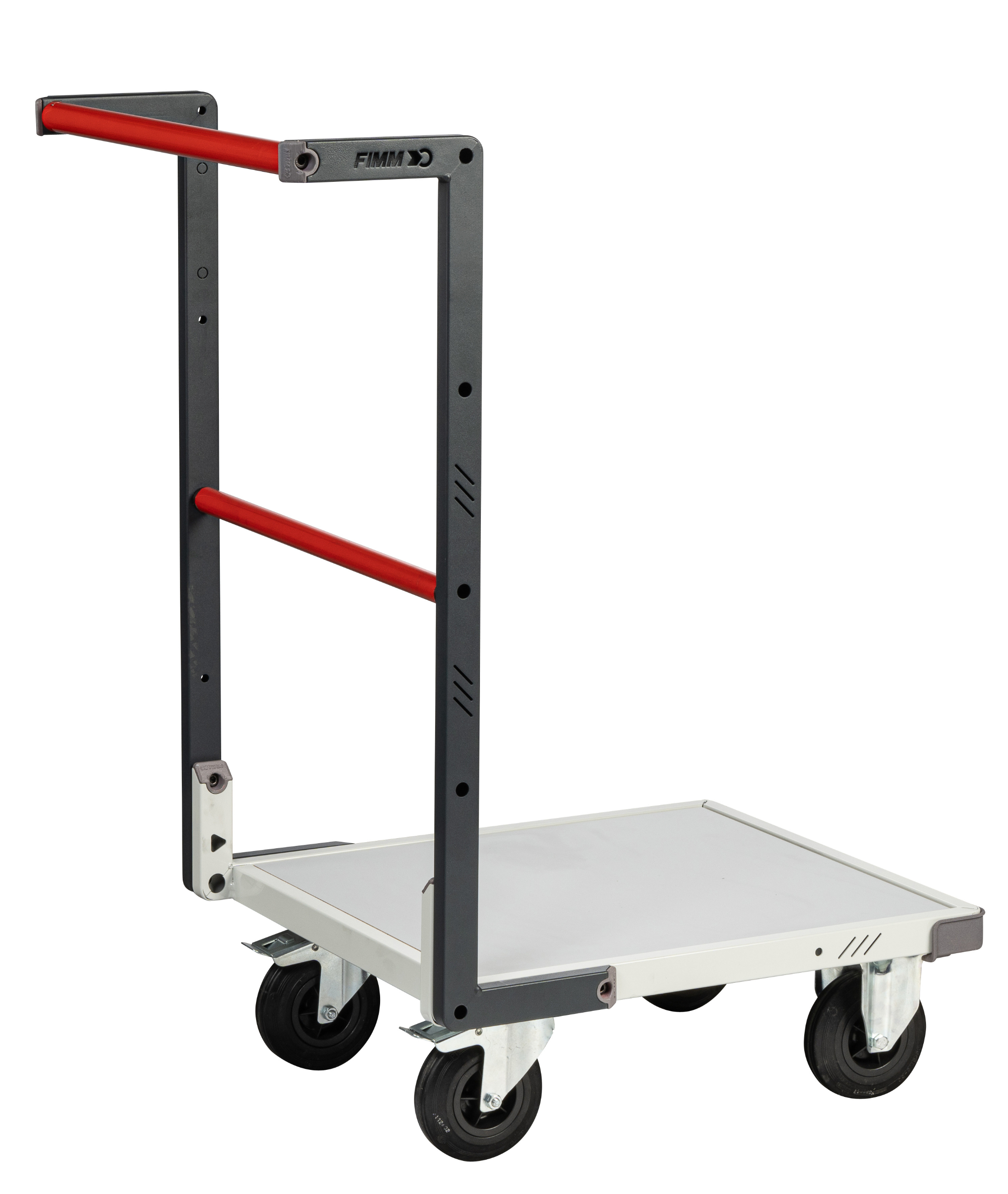 Chariot monté dossier fixe 550x500 mm plateau mélaminé roues CC 250 kg - FIMM - 806720110