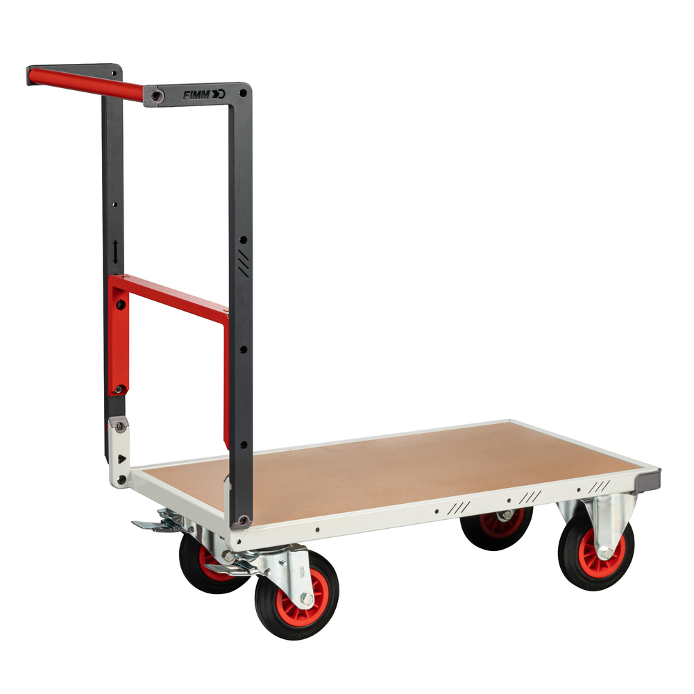 Chariot monté dossier repliable 850x500 mm plateau médium roues CC 400 kg - FIMM - 806721231