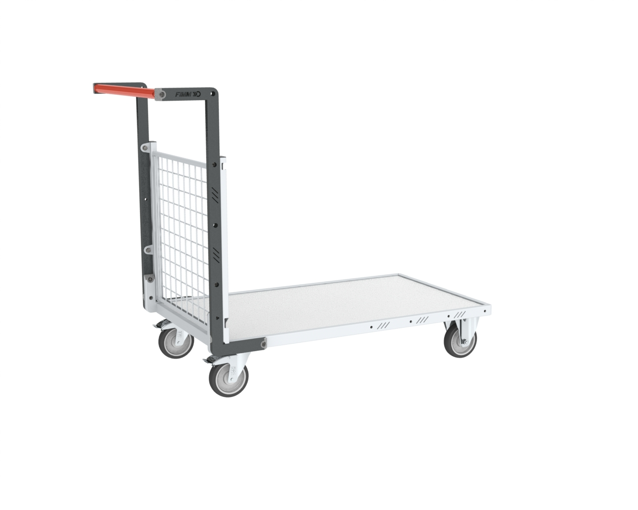 Chariot modulaire grillagé 1 dossier plateau bois 850x500 mm 250 kg - FIMM - 806724141