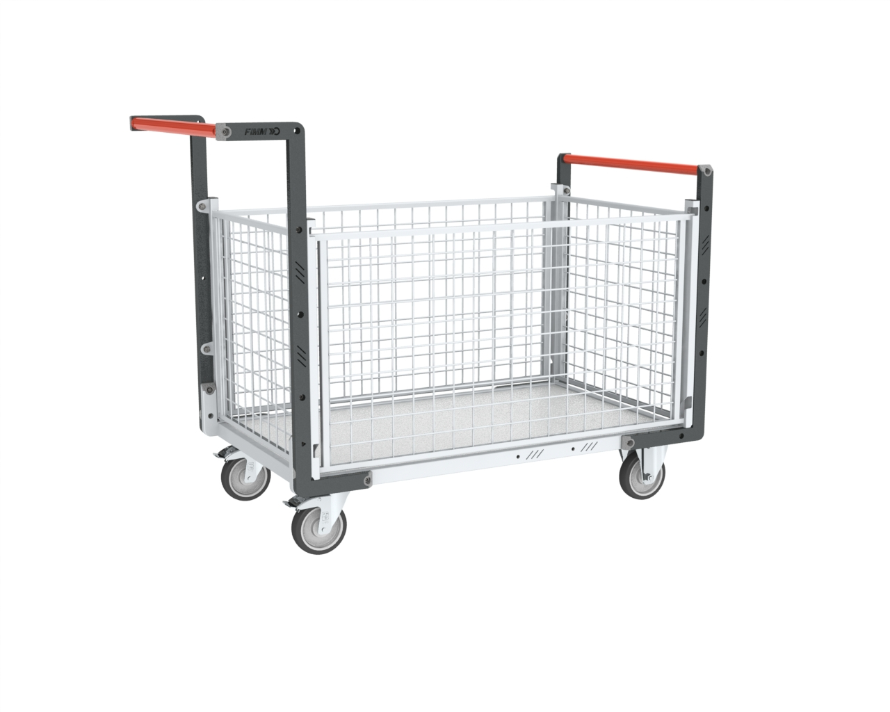 Chariot modulaire 850x500 mm grillagé 2 dossiers + 2 ridelles 250 kg - FIMM - 806724145