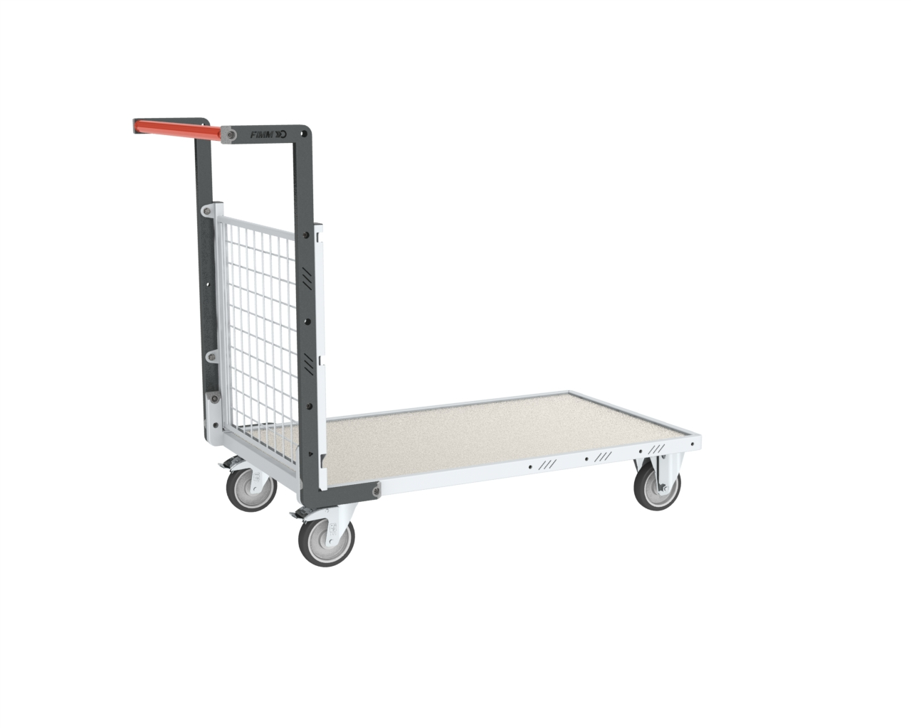 Chariot modulaire grillagé 1 dossier plateau tôle galva 1000x600 mm 250 kg - FIMM - 806724251