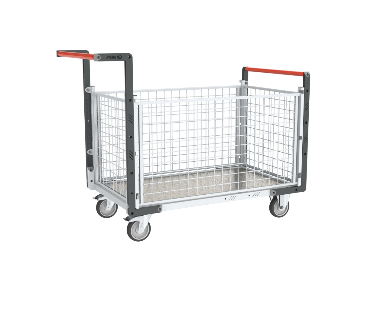 Chariot grillagé 2 dossiers + 2 ridelles plateau 1000x600 mm 250 kg - FIMM - 806724255