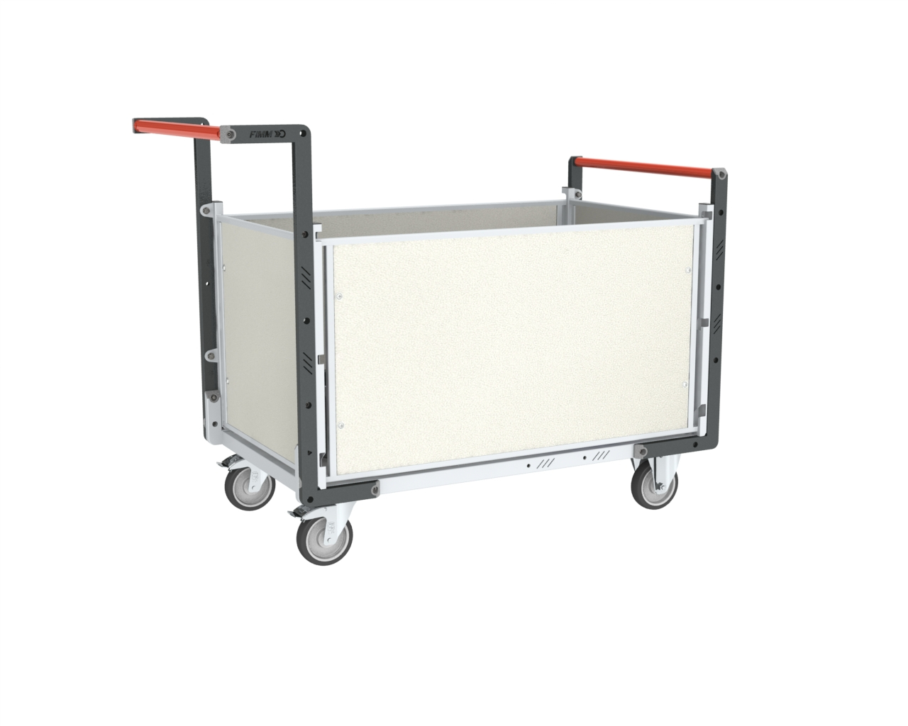 Chariot avec plaque alvéolaire 2 dossiers + 2 ridelles plateau 1000x600 mm 250 kg - FIMM - 806724275