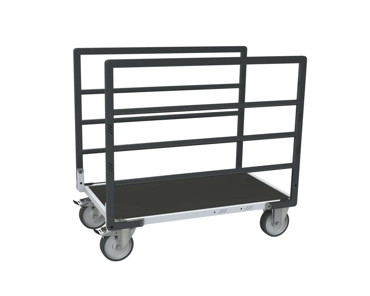 Chariot avec 2 ridelles et plateau bois avec tapis caoutchouc 1000x600 mm 500 kg - FIMM - 806724533