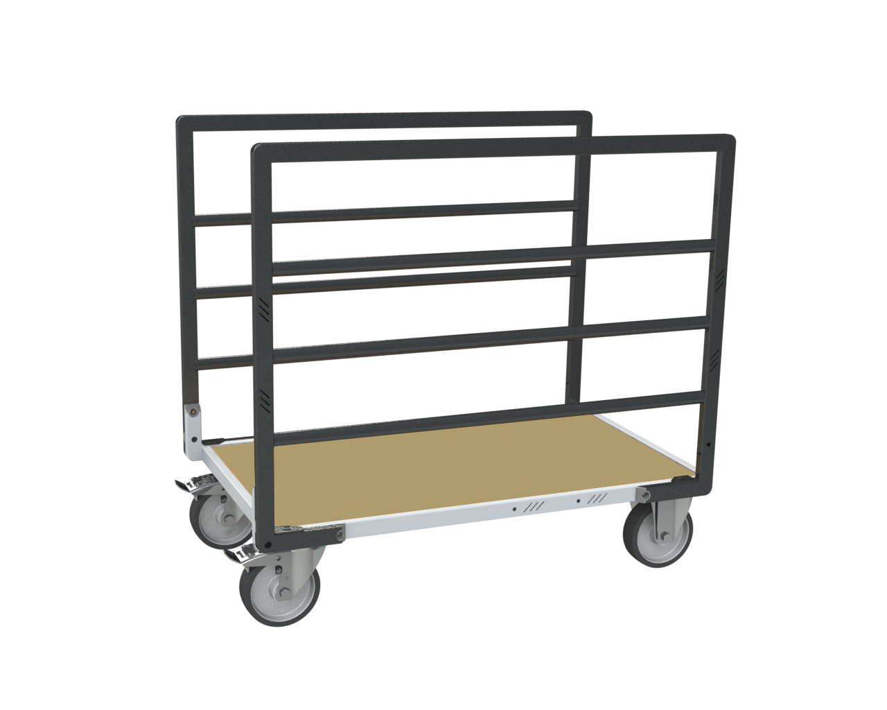 Chariot tube avec 2 ridelles et plateau bois 1200x800 mm 500 kg - FIMM - 806724613