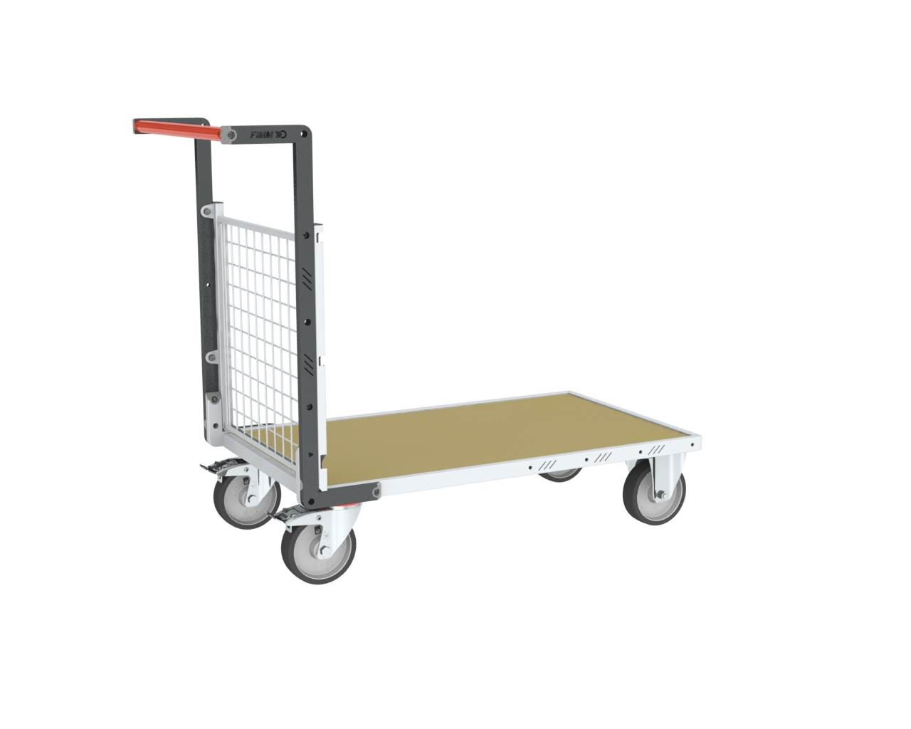 Chariot modulaire grillagé 1 dossier + plateau bois 1200x800 mm 500 kg - FIMM - 806724641