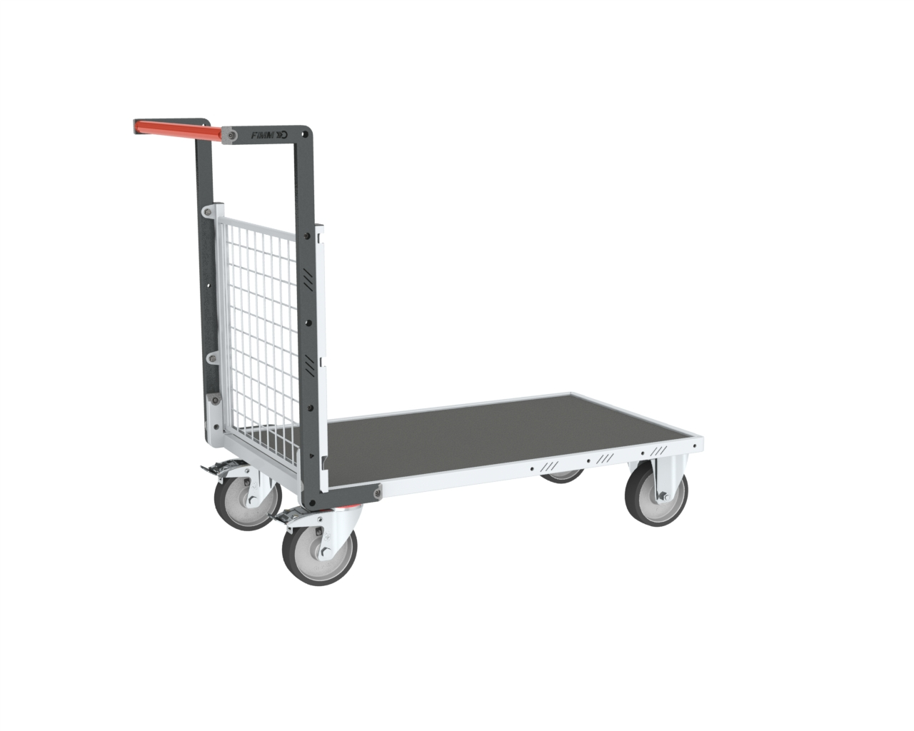 Chariot modulaire grillagé 1 dossier + plateau bois avec tapis caoutchouc 500 kg - FIMM - 806724661