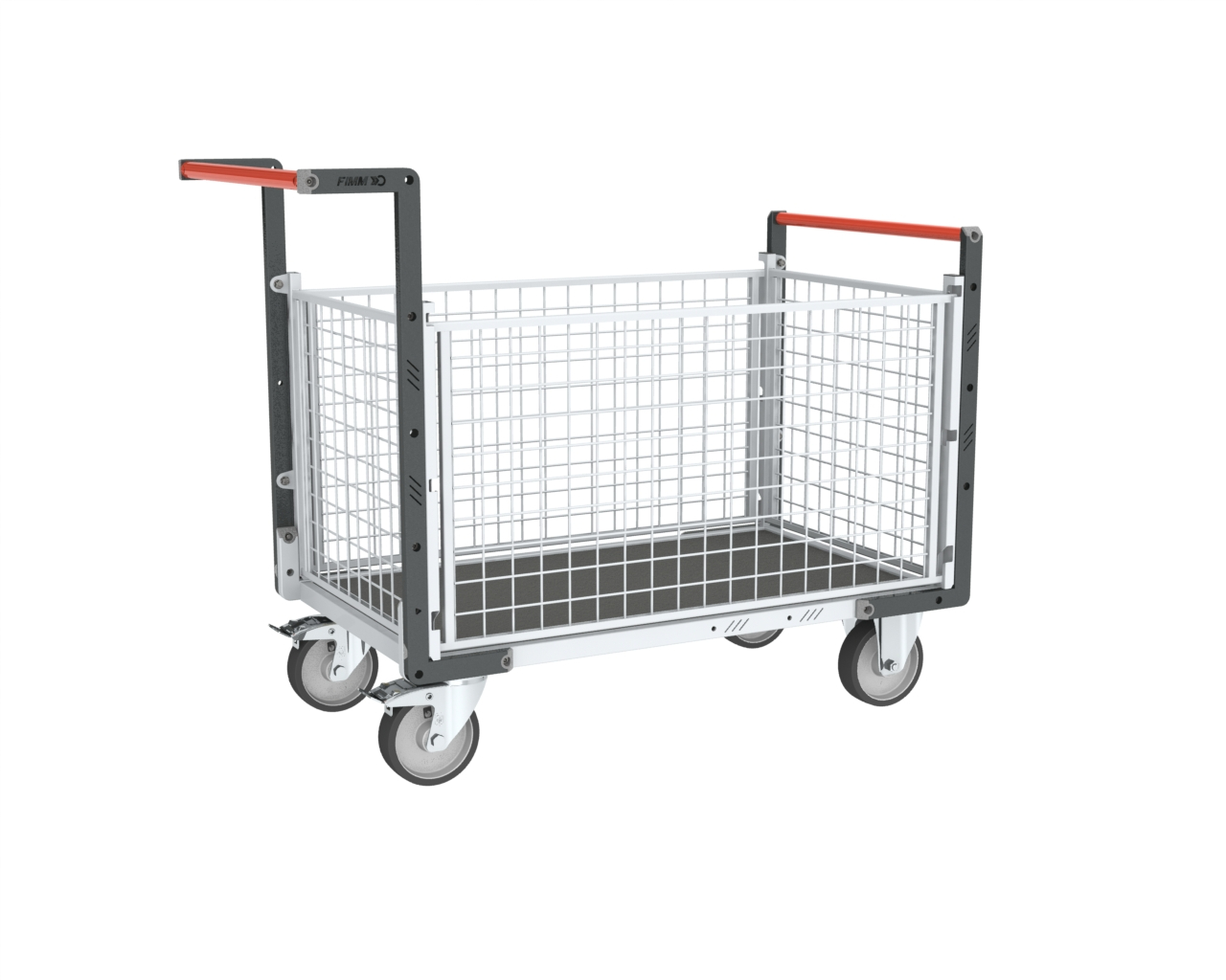 Chariot grillagé 2 dossiers + 2 ridelles et plateau 1200x800 mm 500 kg - FIMM - 806724665