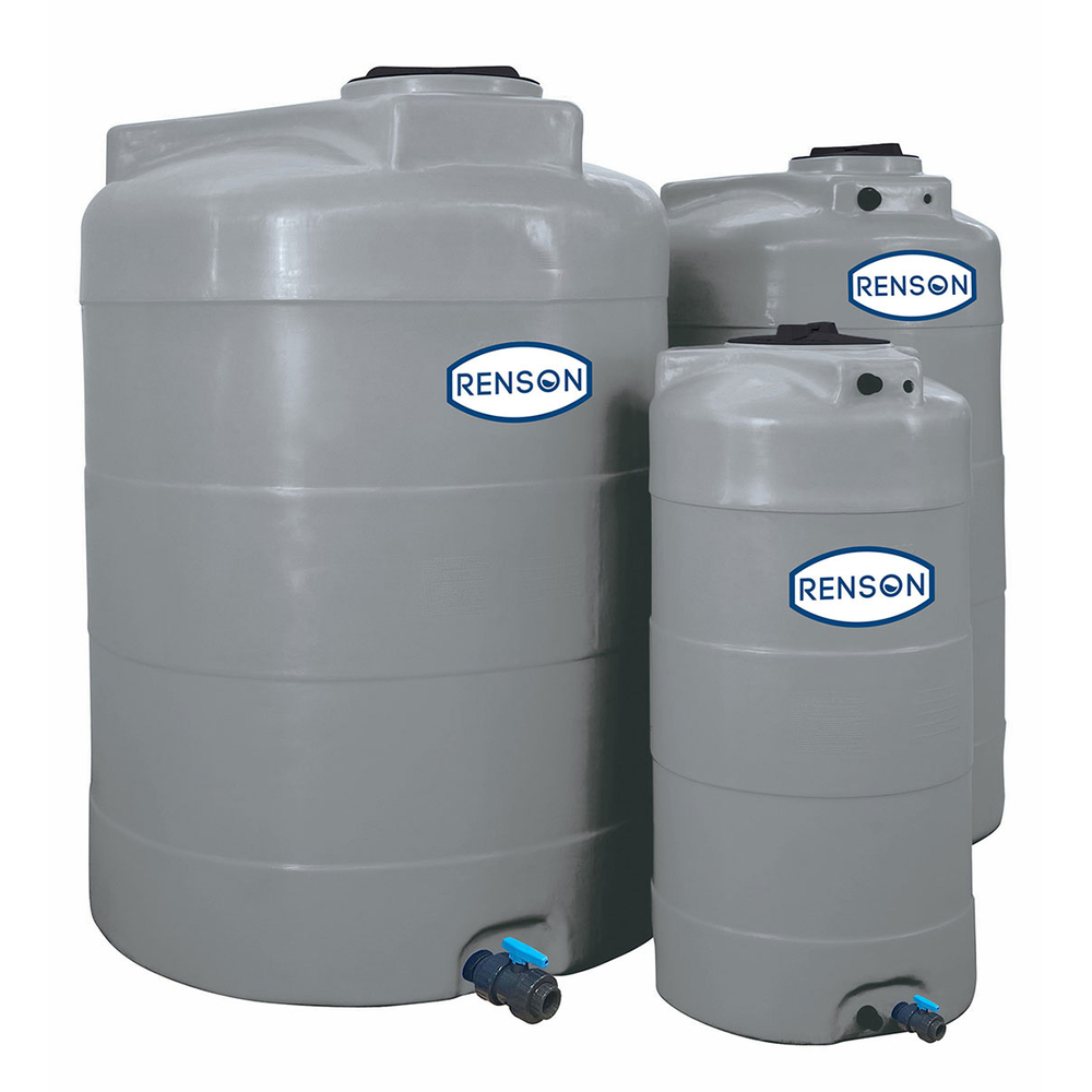 CUVE STOCKAGE VERTICALE GRISE EN PE 13000L PRE EQUIPEE - RENSON - 818311
