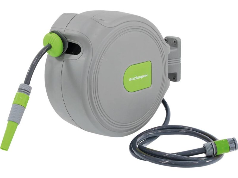 Enrouleur automatique SODIGREEN orientable de tuyau d'eau 20m+2m - 83200