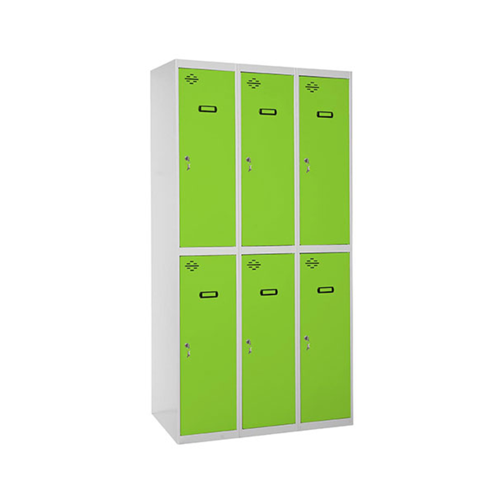 Vestiaire métallique monté 1800x1200x500 - Gris/Vert - SIMON RACK - 8425437068614